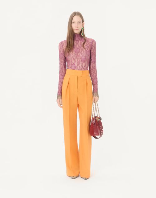 Valentino - British Mohair Trousers - Orange - Woman - Trousers And Shorts